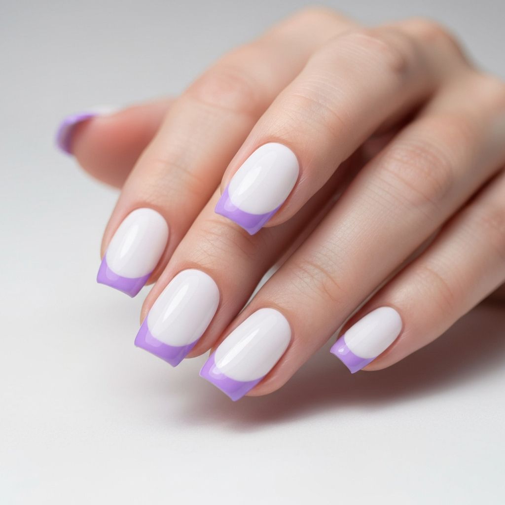 Manicure francesa con tips lavanda