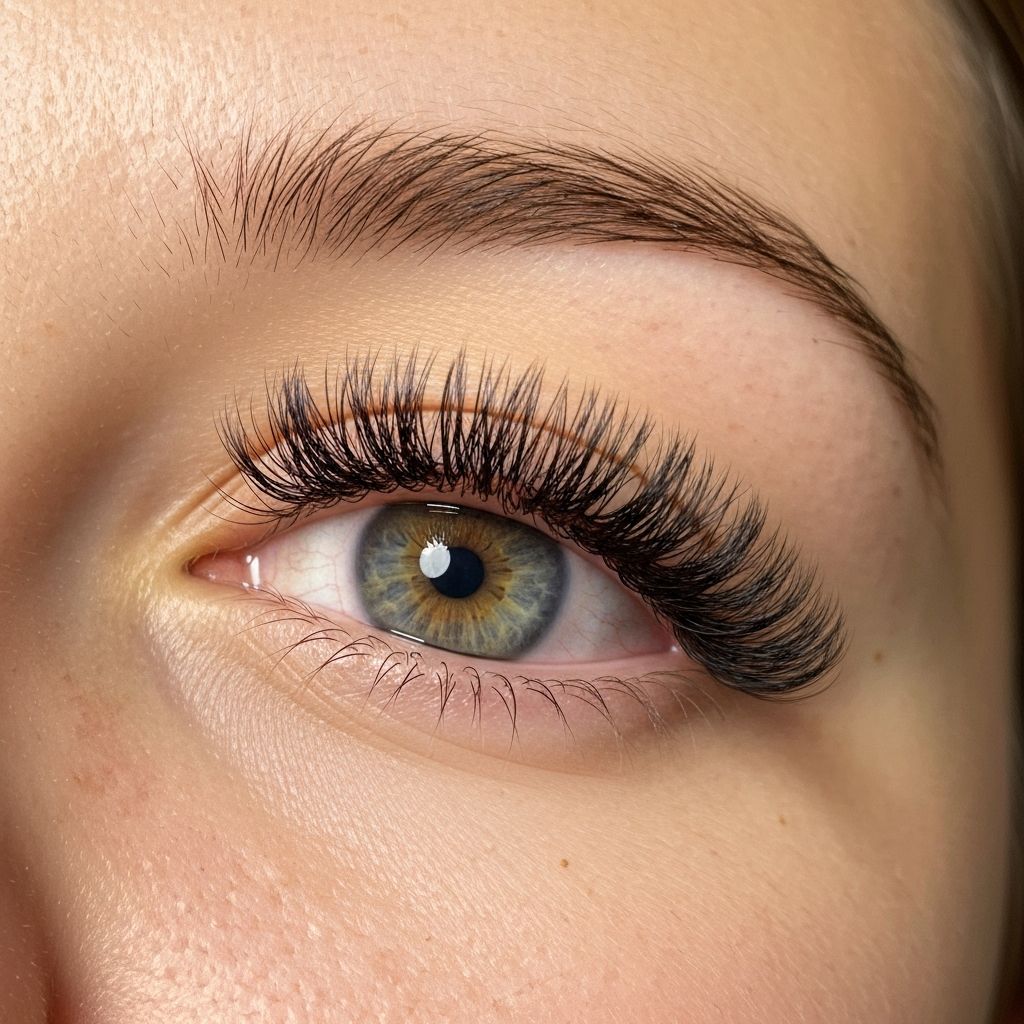 Extensiones de pestañas naturales con volumen